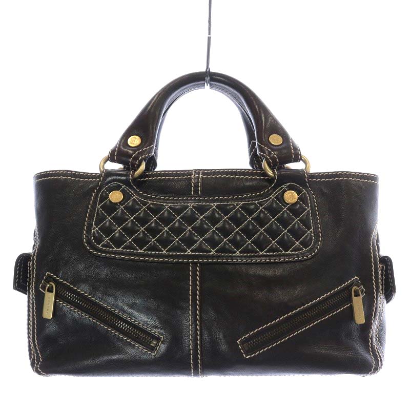 セリーヌ CELINE ブギーバッグ ハンドバッグ キルティング レザー 