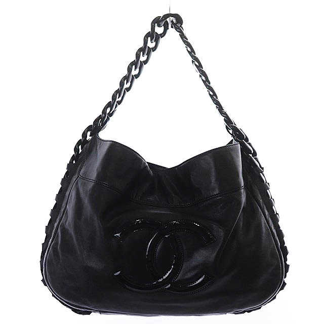 シャネル CHANEL ココマーク ワンショルダーバッグ レザー エナメル 