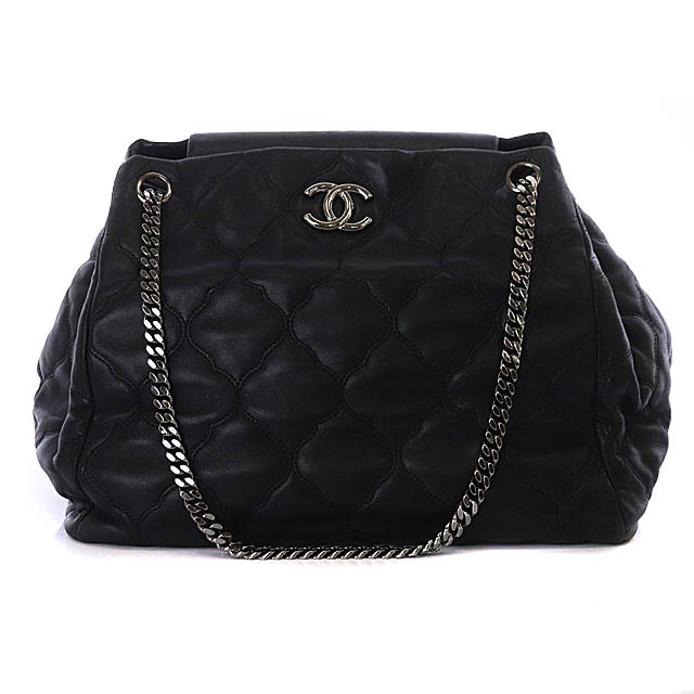 シャネル CHANEL ラムスキン ココマーク キルティング チェーン  