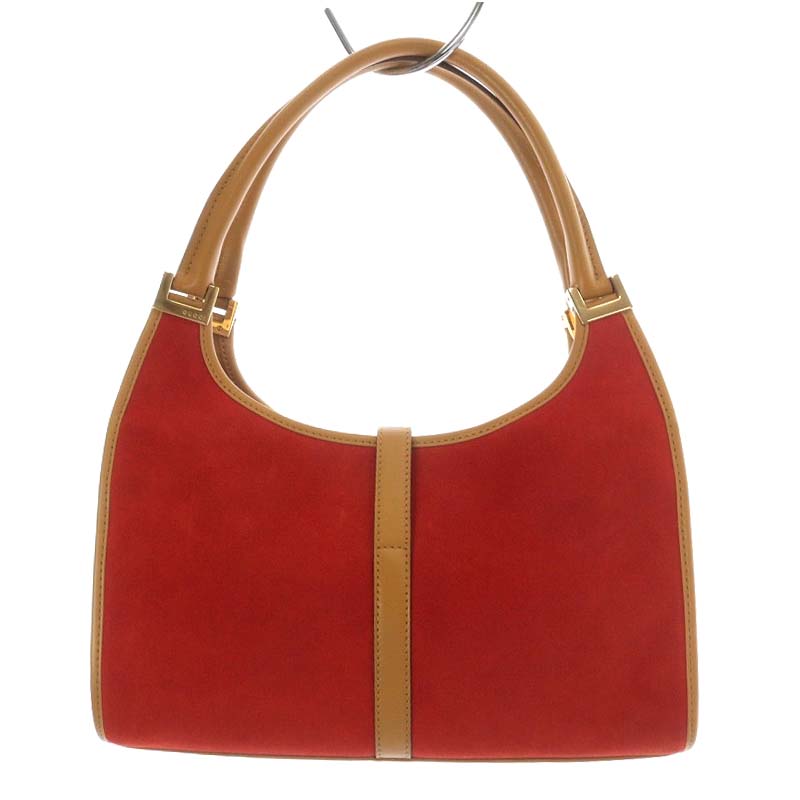 グッチ GUCCI ジャッキー ハンドバッグ スエード レザー オレンジ 002 