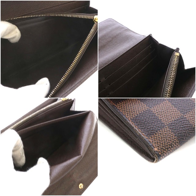 ルイヴィトン LOUIS VUITTON ダミエ ポルトフォイユサラ 長財布 茶色