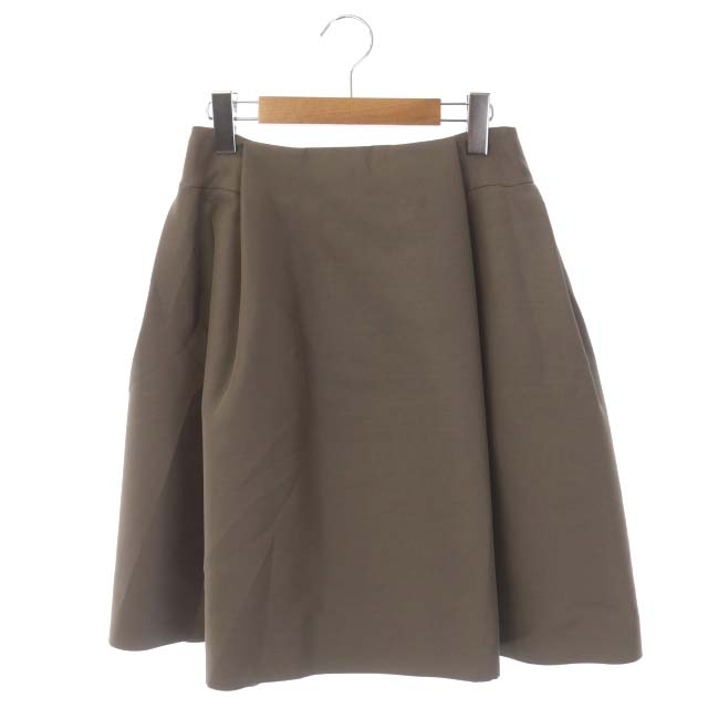 フォクシー FOXEY フレアスカート 膝丈 タック 38 モカ 34141 /ES □OS