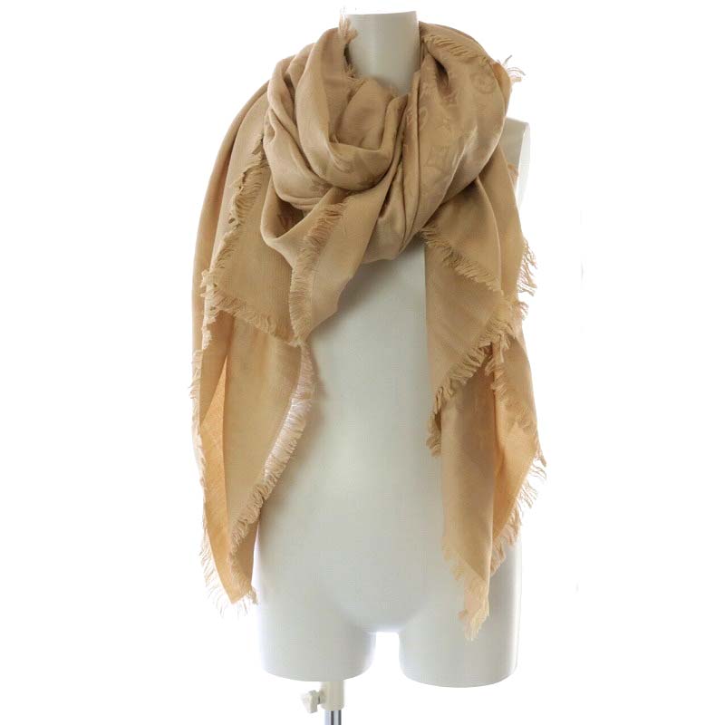 ルイヴィトン LOUIS VUITTON ストール ショール モノグラム 大判 ロゴ  