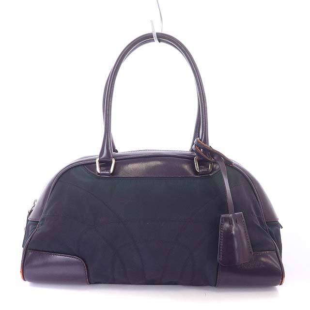 プラダ PRADA TESSUTO BOX ナイロン×レザーハンドバッグ 紫 紺 プラダ PRADA TESSUTO BOX ナイロン×レザーハンドバッグ 紫 紺