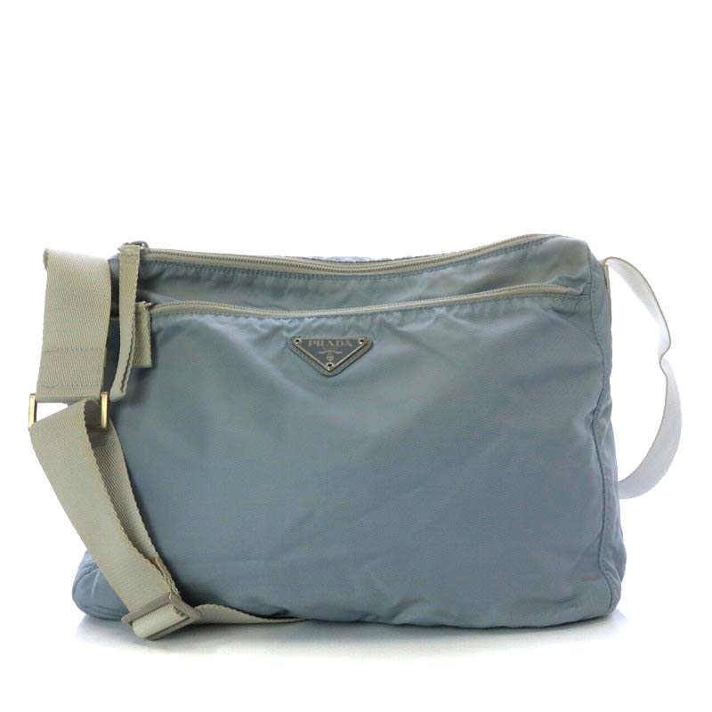 プラダ PRADA ショルダーバッグ ワンショルダー ロゴ ナイロン 水色  