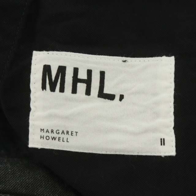 マーガレットハウエル MHL. 21SS COTTON HEMP DRILLパンツ ワイドパンツ クロップド ボタンフライ 2 黒 ブラック /ES ■OS レディース セットアップ ワイドパンツ DRILL HEMP COTTON MHL.マーガレットハウエル デニム/ジーンズ