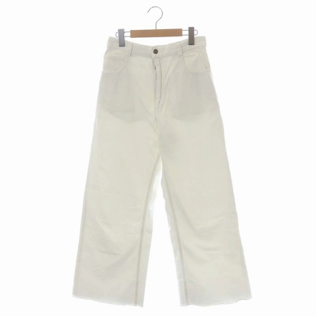 レイチェルコーミー Rachel Comey デニムパンツ ワイド カットオフ ジッパーフライ 6 白 ホワイト /DO ■OS レディース