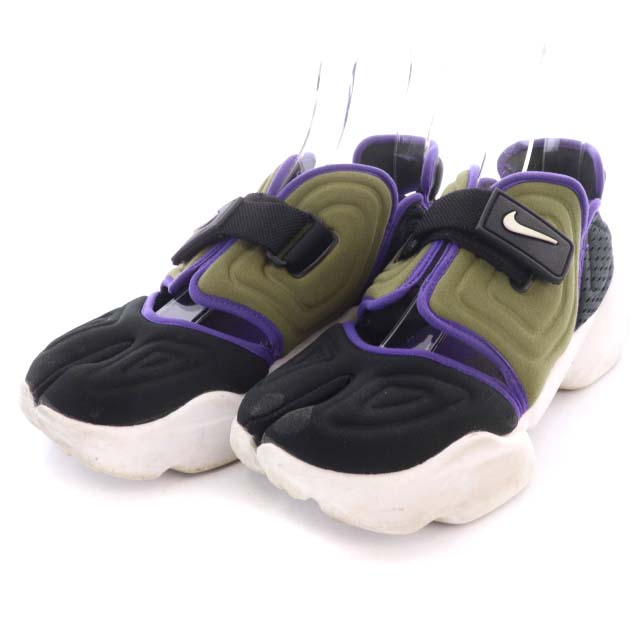 ナイキ NIKE アクア リフト AQUA RIFT シューズ 25.5cm 黒 紫 カーキ  