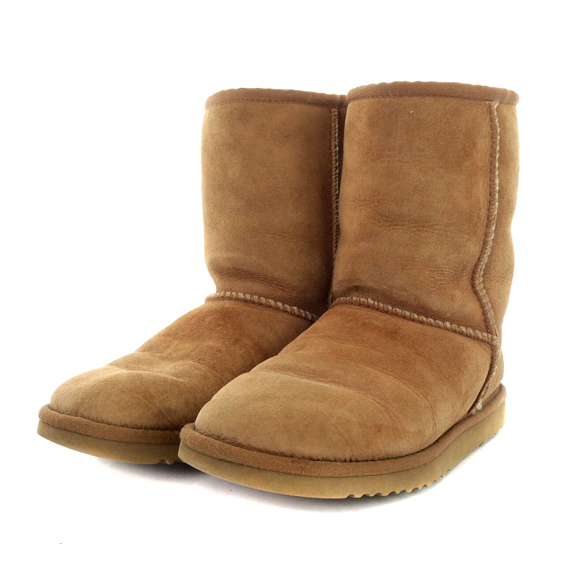 UGGアグ 平和 キャメルモカシン ファーブーツ23cm