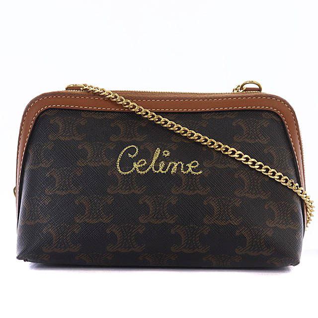 セリーヌ CELINE チェーン付きクラッチ ショルダーバッグ トリオンフ 