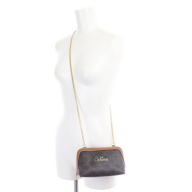 セリーヌ CELINE チェーン付きクラッチ ショルダーバッグ トリオンフ 