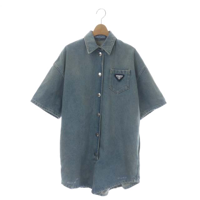 プラダ PRADA オーガニックデニム ジャンプスーツ オールインワン 