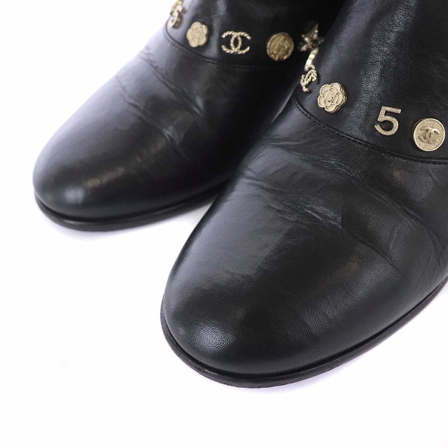 シャネル CHANEL アイコンデザイン サイドゴア ショートブーツ