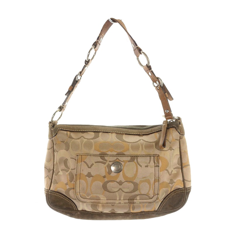 コーチ COACH シグネチャー ワンショルダーバッグ スエード ナイロン 