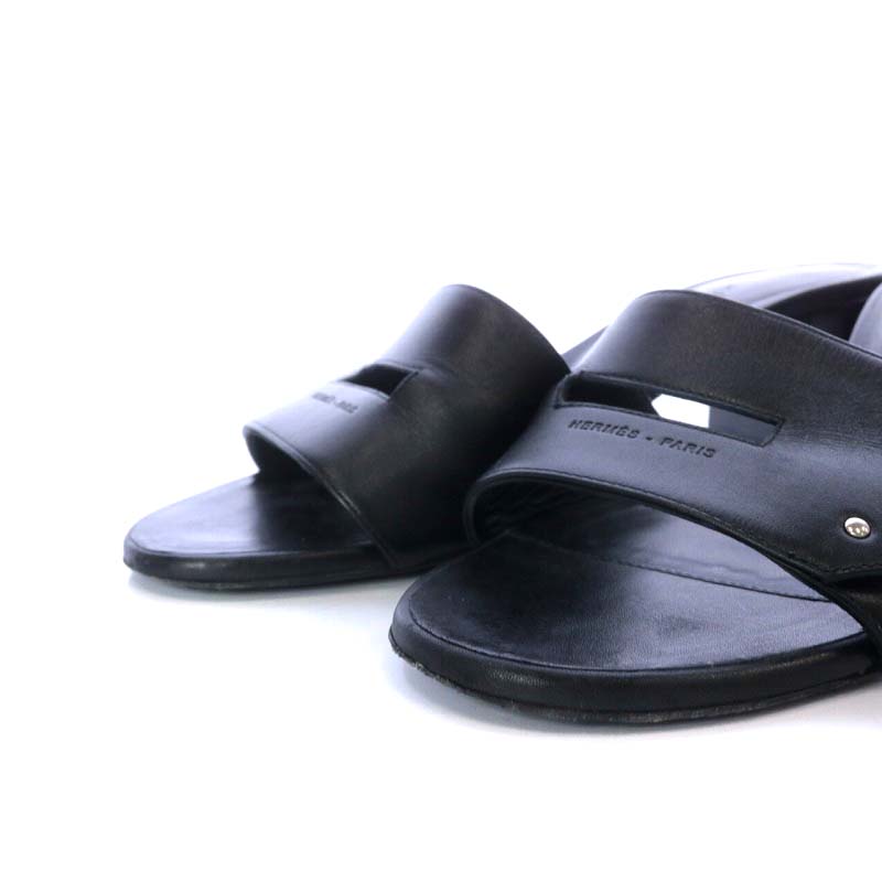 エルメス HERMES ヴェリィ VERY ミュール サンダル チャンキーヒール