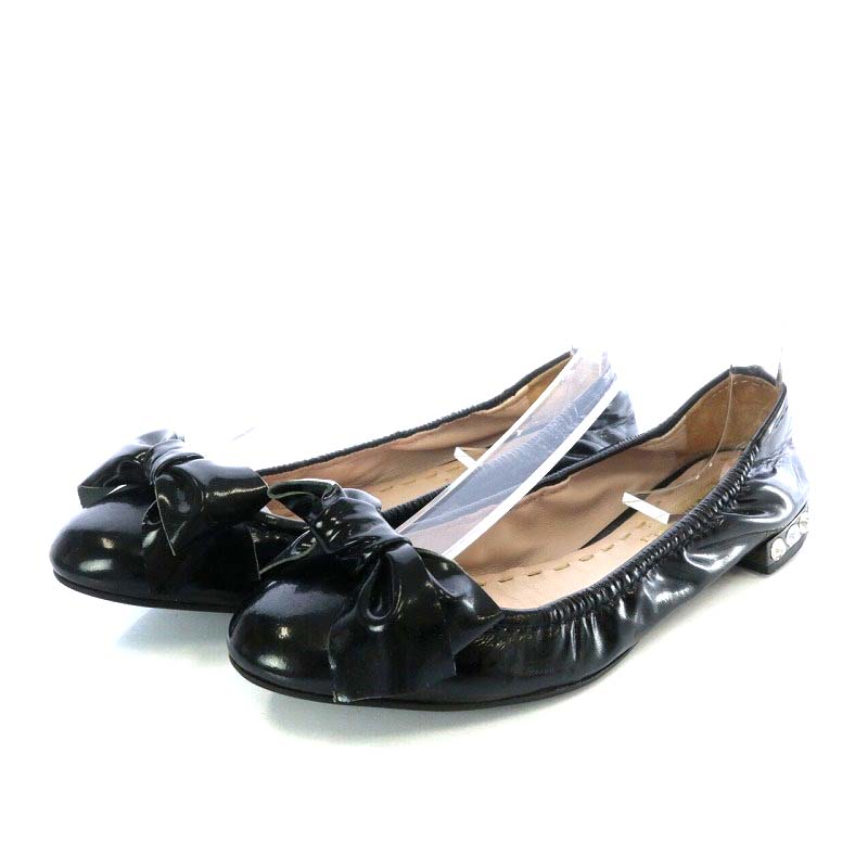 ミュウミュウ miumiu バレエシューズ パンプス リボンモチーフ 