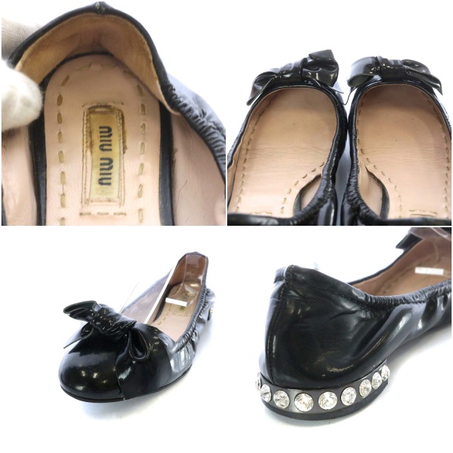ミュウミュウ miumiu バレエシューズ パンプス リボンモチーフ 