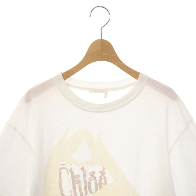 クロエ CHLOE ロゴ プリント Tシャツ カットソー 半袖 クルーネック S  