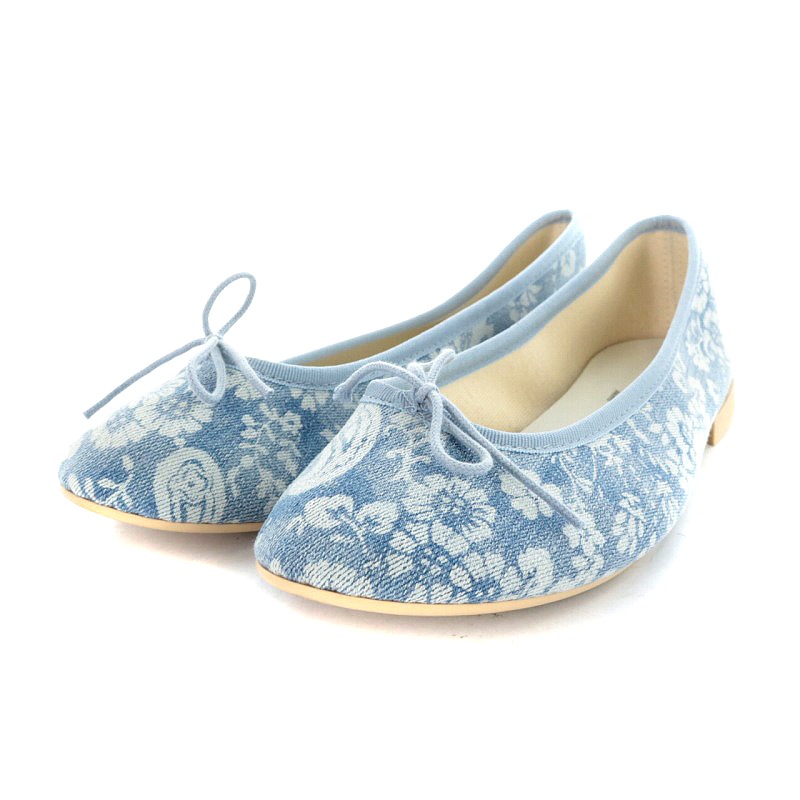 レペット Repetto バレエシューズ パンプス フローラル デニム 36 22.7 