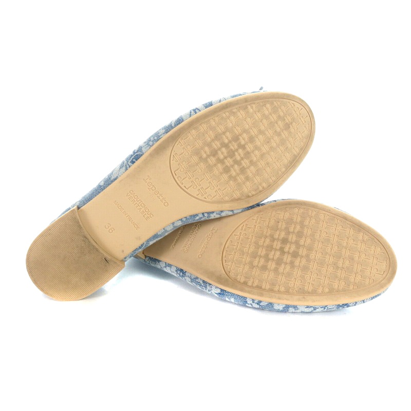 レペット Repetto バレエシューズ パンプス フローラル デニム 36 22.7 