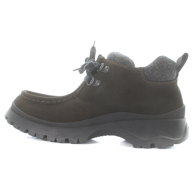 プラダ PRADA ワラビー ブーツ スエード 36 23cm 茶色 ブラウン グレー 