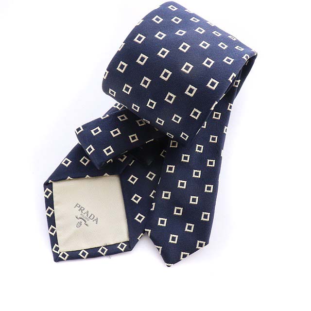 プラダ PRADA ネクタイ レギュラータイ 総柄 シルク □SH メンズ 170