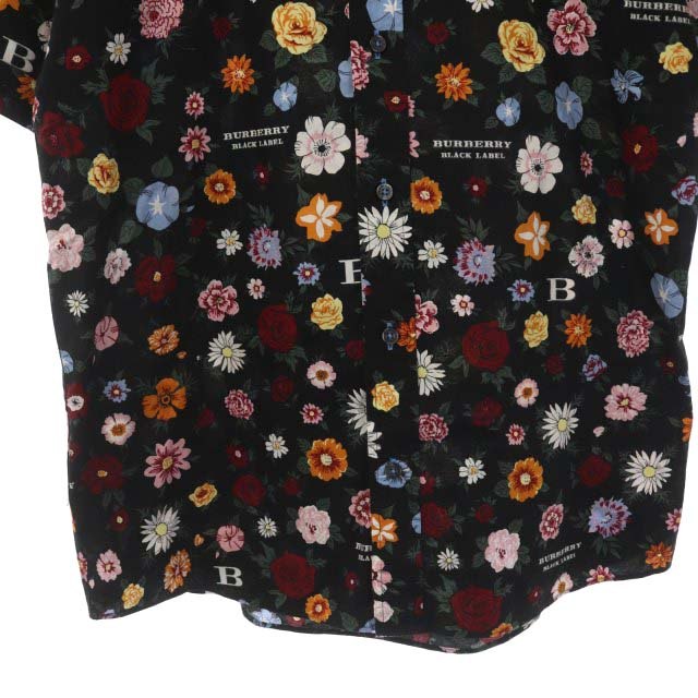 ★Burberry★ Black 花柄プリント Tシャツ バーバリーブラックレーベル BURBERRY BLACK LABEL シャツ 半袖
