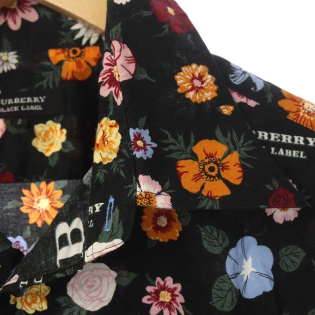 ★Burberry★ Black 花柄プリント Tシャツ バーバリーブラックレーベル BURBERRY BLACK LABEL シャツ 半袖