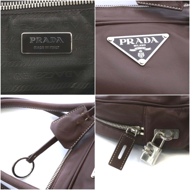 プラダ PRADA BR0964 NAPPA HYDRA ハンドバッグ レザー TERRA 茶色 