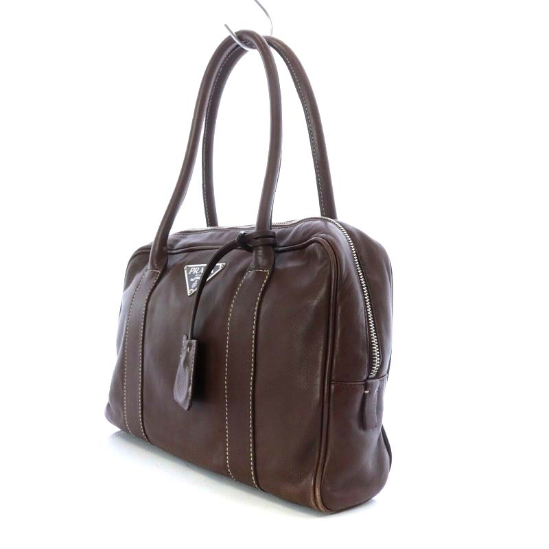 プラダ PRADA BR0964 NAPPA HYDRA ハンドバッグ レザー TERRA 茶色