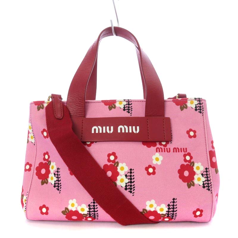 ミュウミュウ miumiu カナパ トートバッグ ショルダーバッグ 2way 斜め 