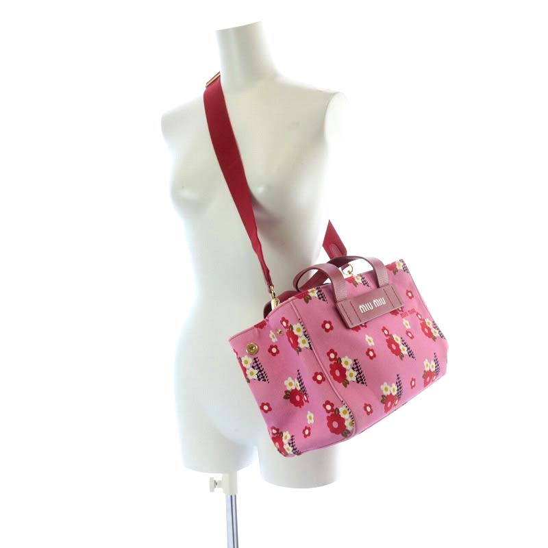 ミュウミュウ miumiu カナパ トートバッグ ショルダーバッグ 2way 斜め 