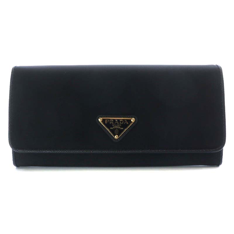 プラダ PRADA 長財布 二つ折り ナイロン Wホック NERO 黒 ブラック  