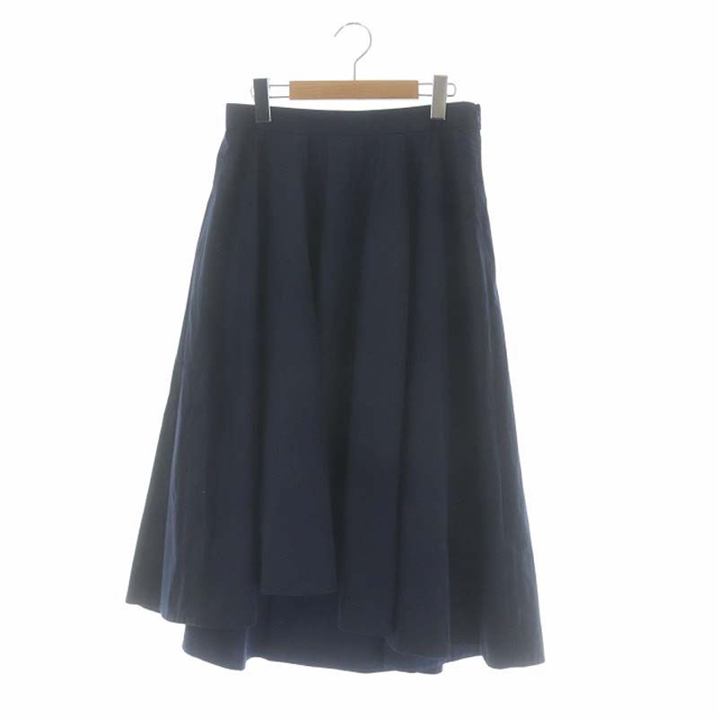 ドゥロワー Drawer フレアスカート タック アシンメトリー ミモレ丈  