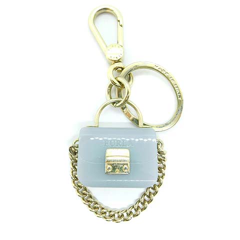 フルラ FURLA メトロポリス バッグチャーム ゴールド色 グレー /MF 