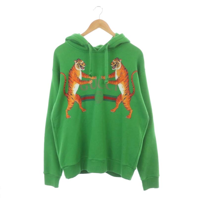 グッチ GUCCI ブレードロゴプルオーバーパーカー フード XS ライト 