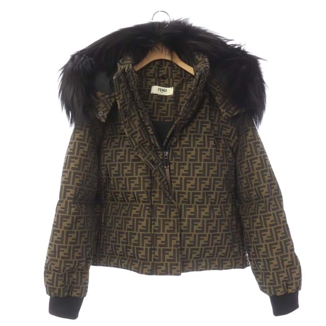 フェンディ FENDI FAN048 AGMP ズッカ フォックスファー付き ダウン 