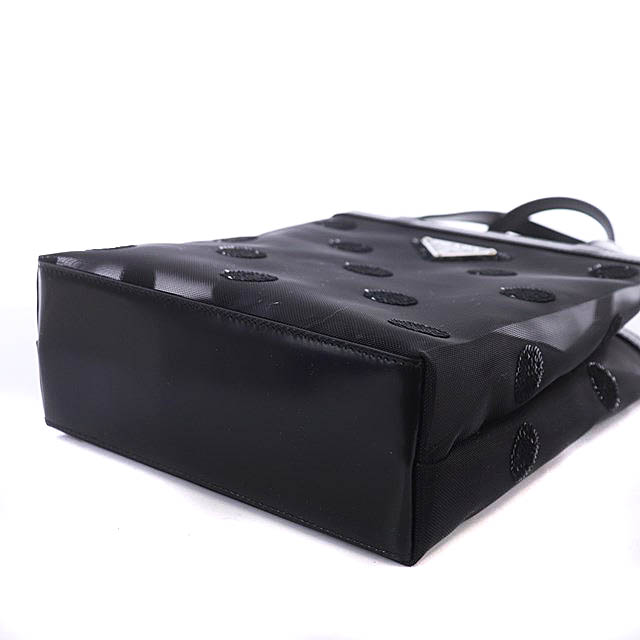 プラダ PRADA スモール ポルカドット メッシュ トートバッグ 