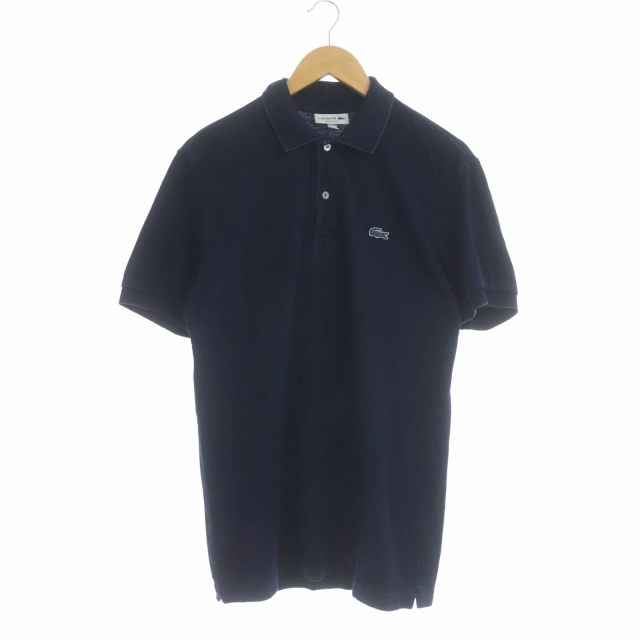 ラコステ LACOSTE インディゴ ポロシャツ 半袖 コットン US M 紺 