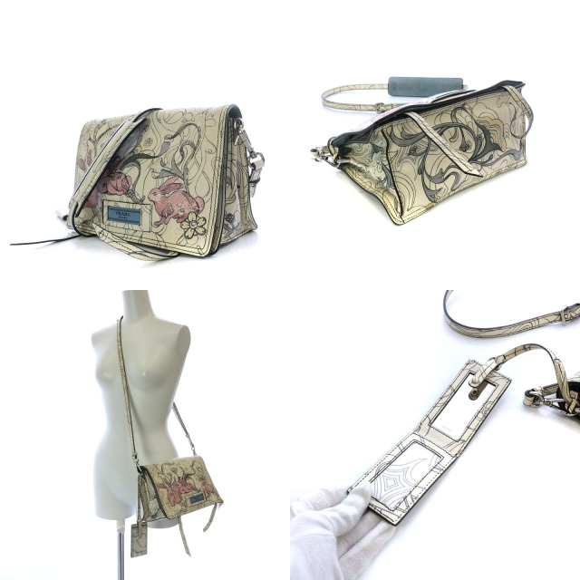 プラダ PRADA ジェームス ジーン ショルダーバッグ ラビット プリン