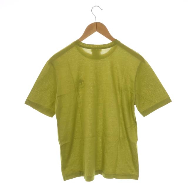 エルメス HERMES Tシャツ カットソー クルーネック 半袖 象刺繍 S 黄緑 