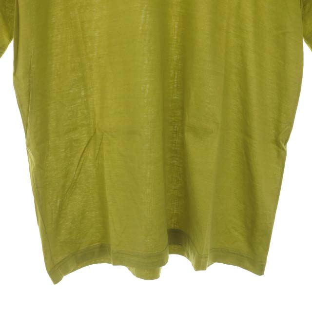 エルメス HERMES Tシャツ カットソー クルーネック 半袖 象刺繍 S 黄緑 