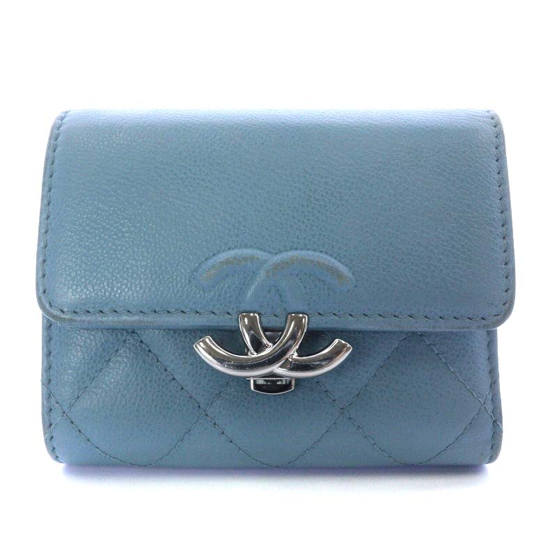 シャネル CHANEL マトラッセ キャビアスキン スモールフラップ 
