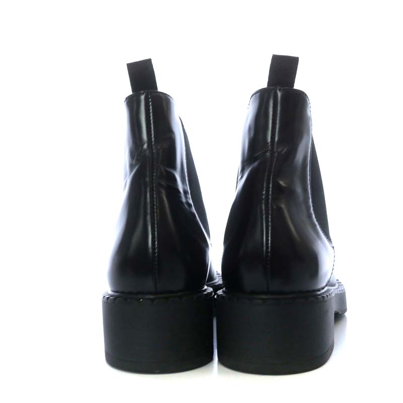 プラダ PRADA サイドゴアブーツ ショート チャンキーヒール レザー 