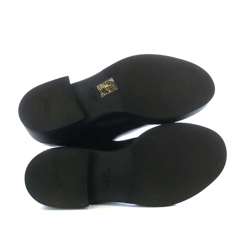 プラダ PRADA サイドゴアブーツ ショート チャンキーヒール レザー 