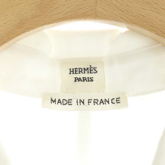 美品・23SS✨エルメス 馬車ロゴ刺繍 シャツブラウス セリエボタン ホワイト 美品・23SS✨エルメス 馬車ロゴ刺繍 シャツブラウス セリエボタン ホワイト