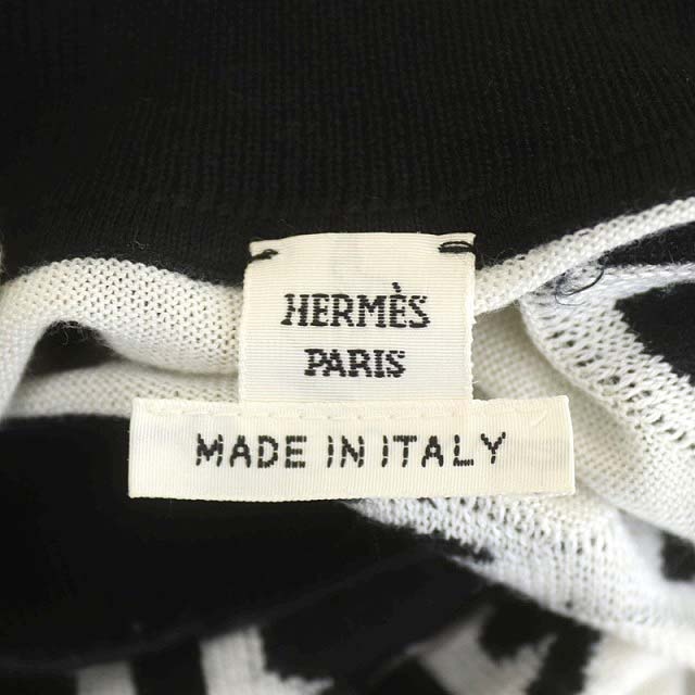 エルメス HERMES シェーヌダンクル総柄ニット セーター 長袖 カシミヤ  