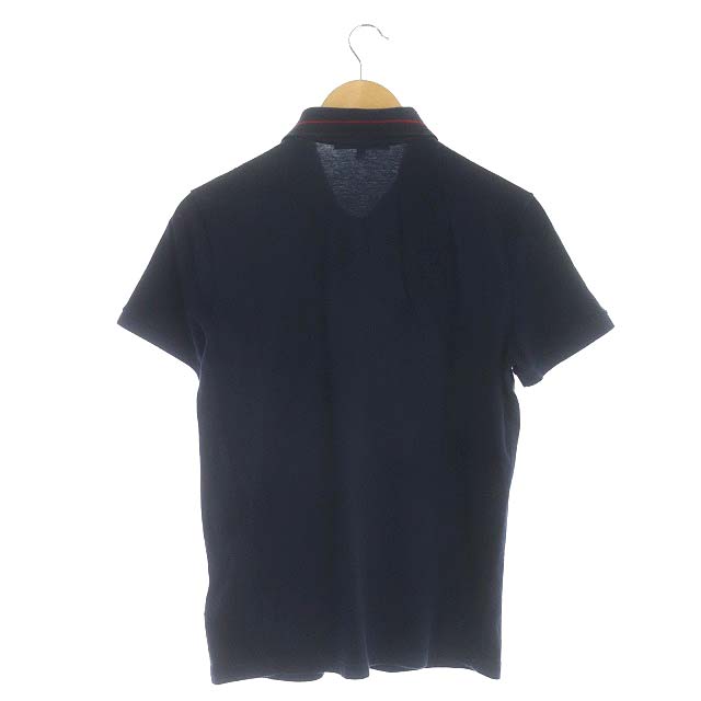 グッチ GUCCI ポロシャツ カットソー 半袖 ライン S 紺 赤 ネイビー