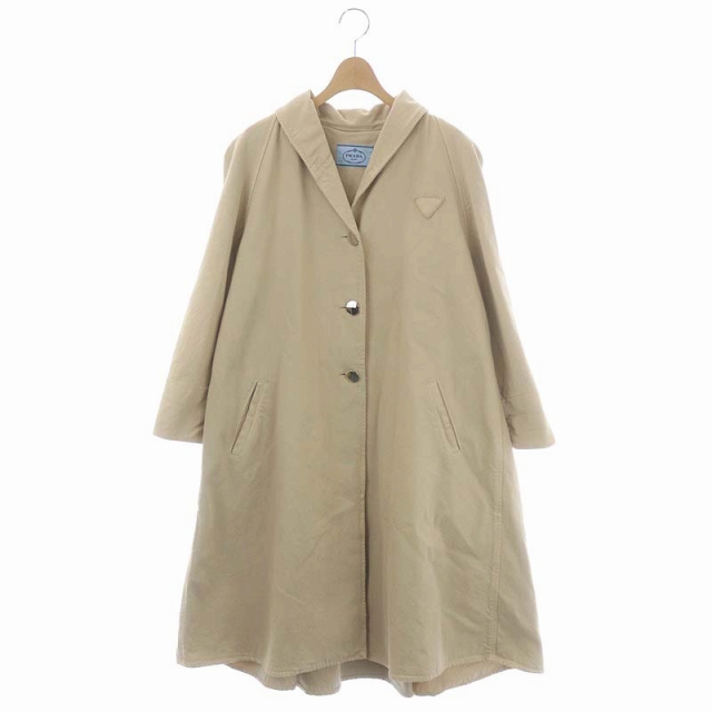 プラダ PRADA 2019年 コットン コート ロング ショールカラー ダメージ  
