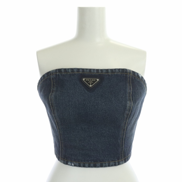 プラダ PRADA 22SS デニムビスチェトップ 40 青 ブルー /AO □OS □SH 